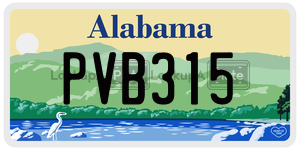 PVB315  license plate in AL
