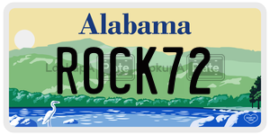 R0CK72  license plate in AL