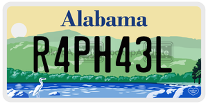 R4PH43L  license plate in AL
