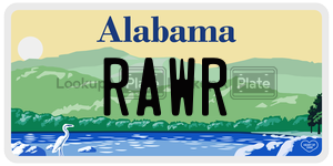 RAWR  license plate in AL