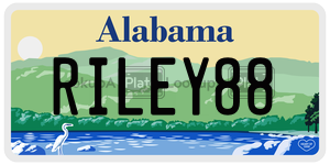 RILEY88 license plate in Alabama