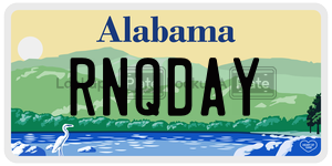 RNQDAY license plate in Alabama