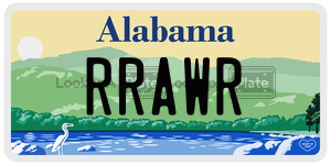RRAWR  license plate in AL