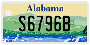 S6796B  license plate in AL