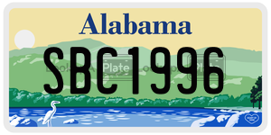 SBC1996  license plate in AL