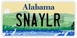 SNAYLR  license plate in AL