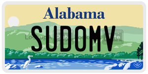 SUD0MV license plate in Alabama
