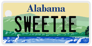 SWEETIE  license plate in AL