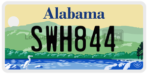 SWH844  license plate in AL