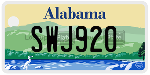 SWJ920  license plate in AL