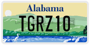 TGRZ10  license plate in AL
