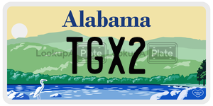 TGX2  license plate in AL