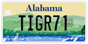TIGR71  license plate in AL