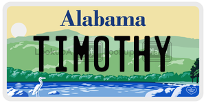 TIM0THY  license plate in AL
