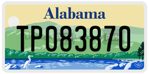 TP083870  license plate in AL