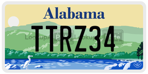 TTRZ34  license plate in AL