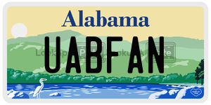 UABFAN  license plate in AL