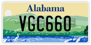 VGC660  license plate in AL
