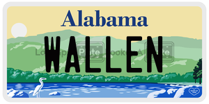 WALLEN  license plate in AL