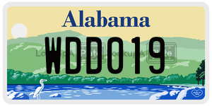 WDD019 license plate in Alabama