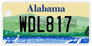 WDL817  license plate in AL