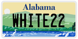 WHITE22  license plate in AL