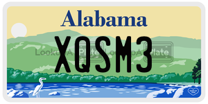 XQSM3  license plate in AL