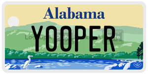 Y00PER  license plate in AL
