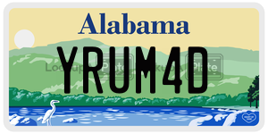 YRUM4D  license plate in AL