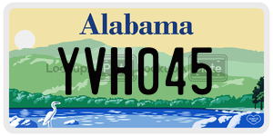 YVH045  license plate in AL