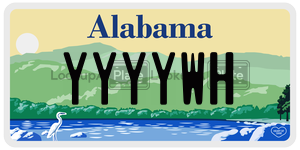 YYYYWH  license plate in AL
