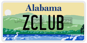 ZCLUB  license plate in AL