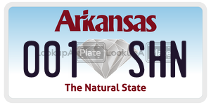 001SHN  license plate in AR