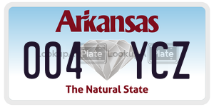 004YCZ license plate in Arkansas