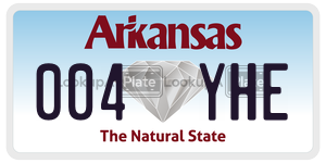 004YHE license plate in Arkansas