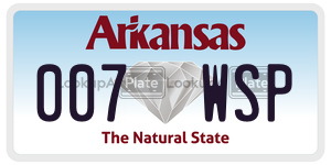 007WSP  license plate in AR