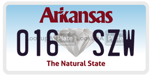 016SZW  license plate in AR