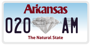 020AM  license plate in AR