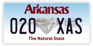 020XAS license plate in Arkansas