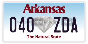 040ZDA  license plate in AR