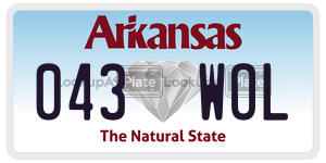 043WOL  license plate in AR