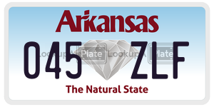 045ZLF  license plate in AR