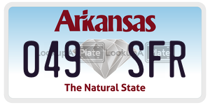 049SFR  license plate in AR