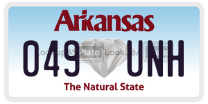049UNH  license plate in AR