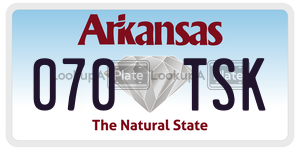 070TSK  license plate in AR