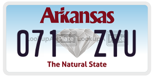 071ZYU  license plate in AR
