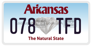 078TFD  license plate in AR