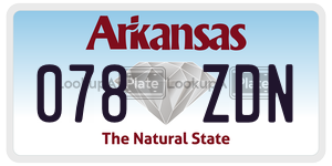 078ZDN  license plate in AR