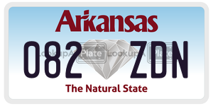 082ZDN  license plate in AR