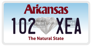 102XEA  license plate in AR
